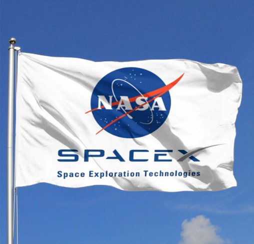 SpaceX Flag White 3x5Ft Banner