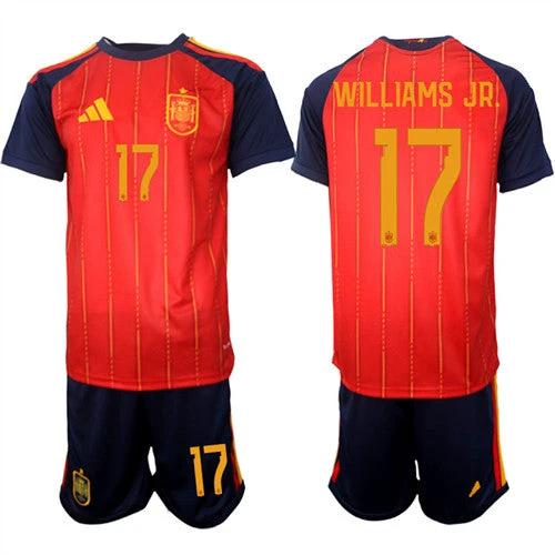 Spain #17 WILLIAMS JR. Jersey National Team x World Cup 2026 Home Red On Field Soccer