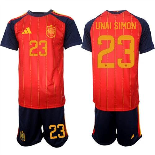 Spain #23 UNAI SIMON Jersey National Team x World Cup 2026 Home Red On Field Soccer