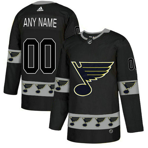 St.Louis Blues Custom Black Team Logos Fashion Jersey