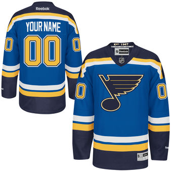 St. Louis Blues Reebok Navy Blue Premier Home Custom Jersey