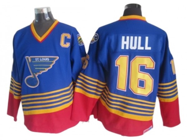 St. Louis Blues #16 Brett Hull 1995 Vintage CCM Jersey - Blue