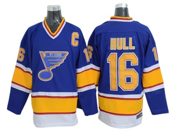 St. Louis Blues #16 Brett Hull Vintage CCM Jersey - Blue