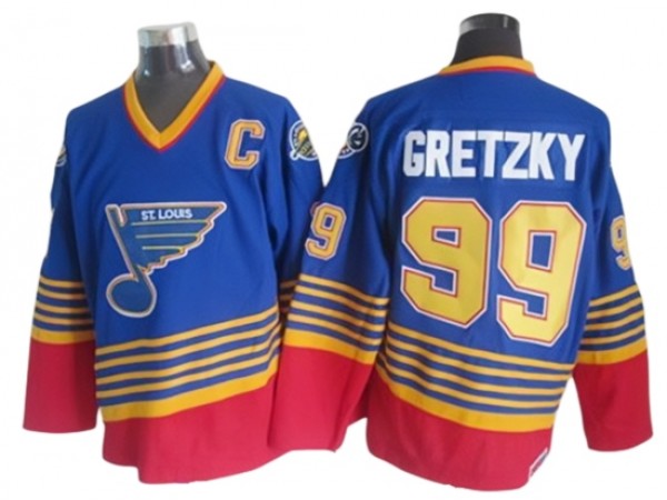 St. Louis Blues #99 Wayne Gretzky 1995 Vintage CCM Jersey - Blue