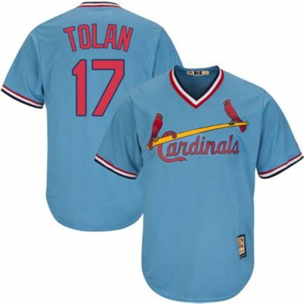 St. Louis Cardinals Bobby Tolan Blue Throwback Pullover Jersey