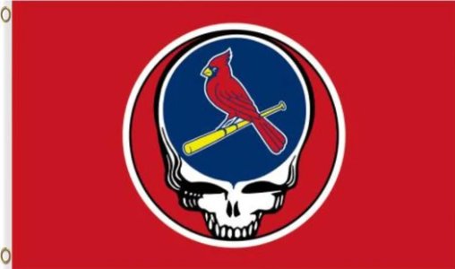 St. Louis Cardinals Deah Skull Flag 3X5Ft Banner USA Polyester with Brass Grommets