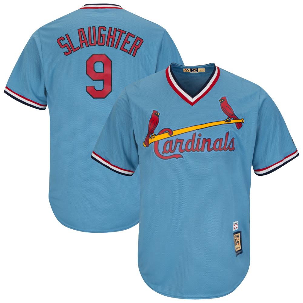 St. Louis Cardinals Enos Slaughter Blue Throwback Pullover Jersey