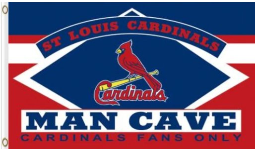 St. Louis Cardinals Man Cave Flag 3X5Ft Banner USA Polyester with Brass Grommets