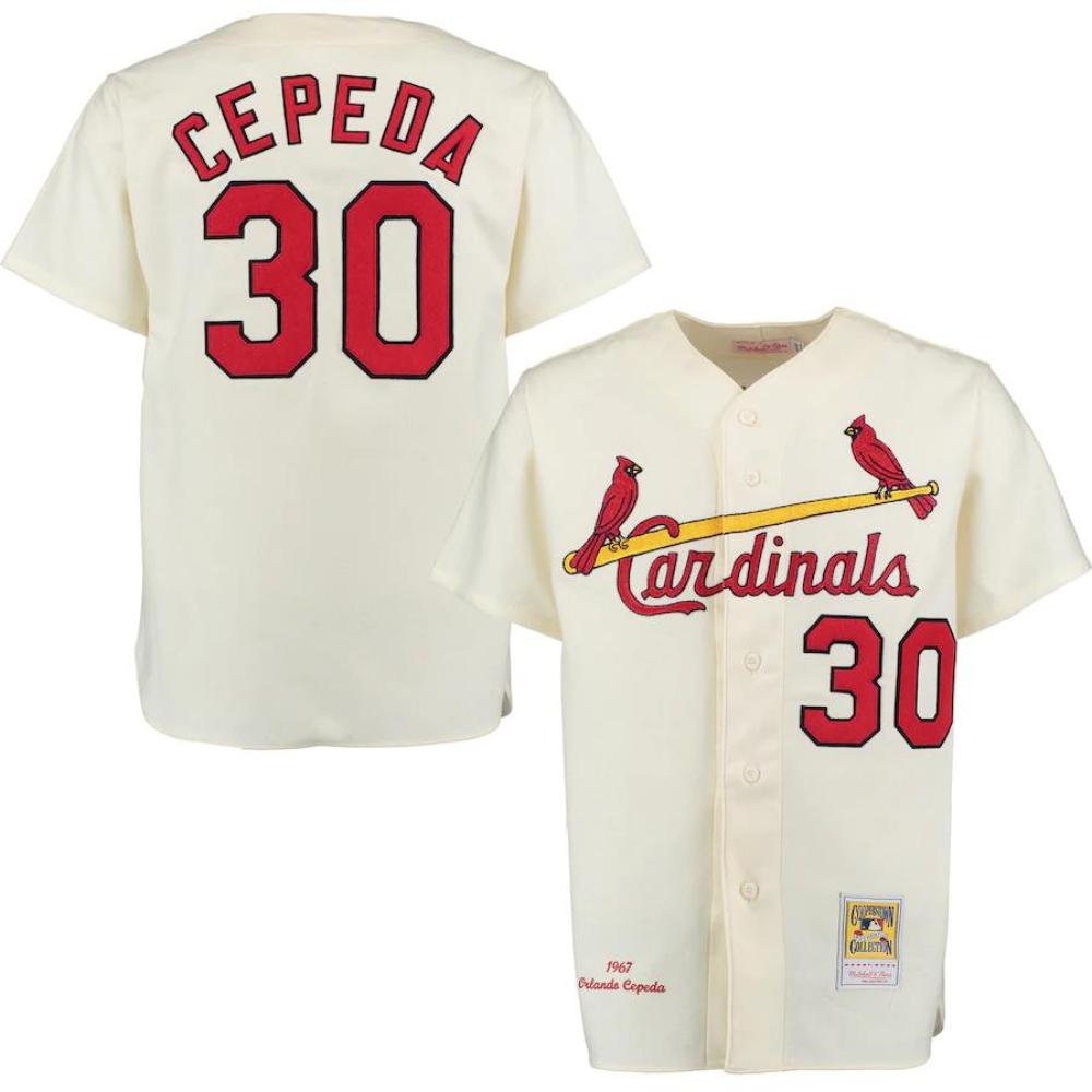 St. Louis Cardinals Orlando Cepeda Cream 1967 Throwback Jersey