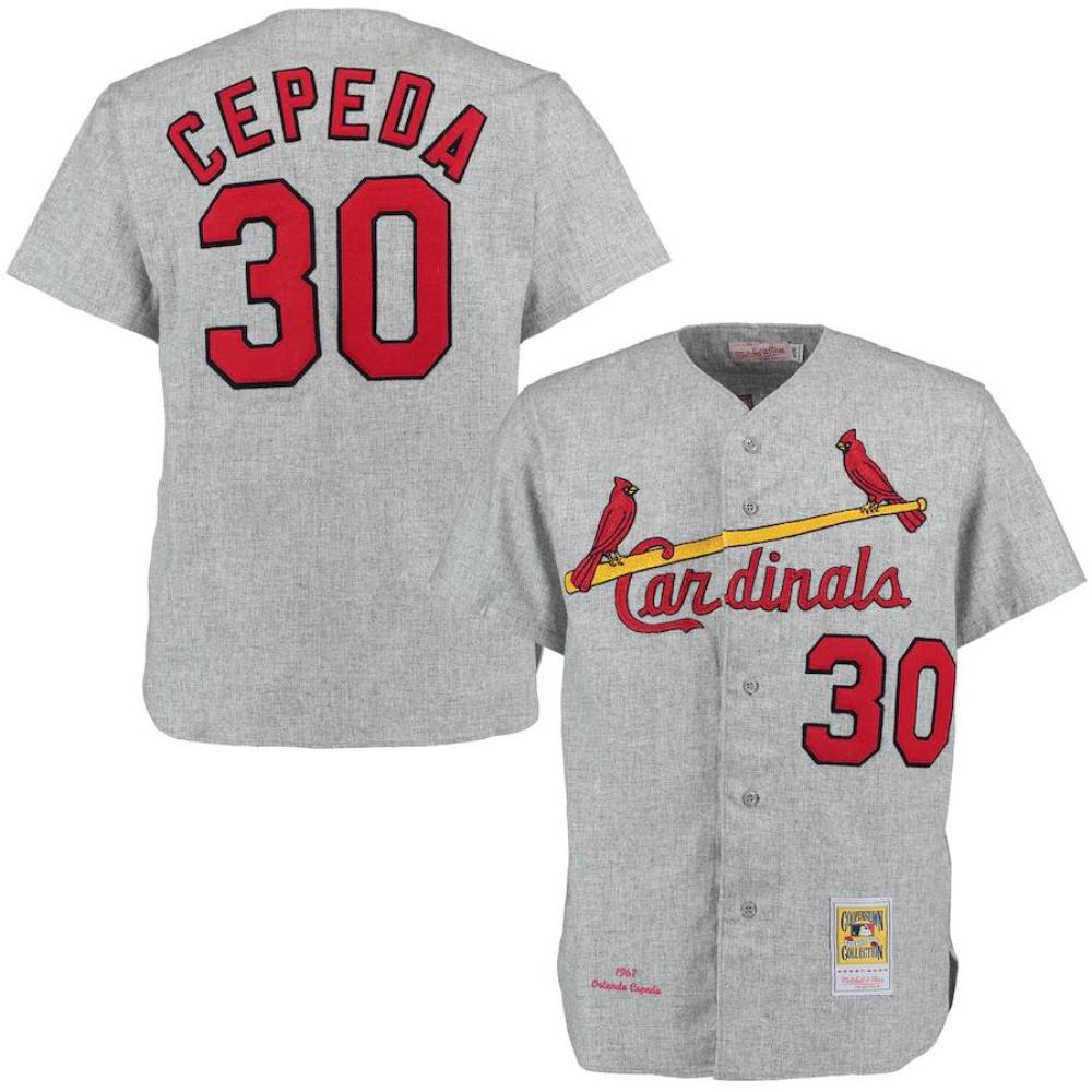 St. Louis Cardinals Orlando Cepeda Gray 1967 Throwback Jersey