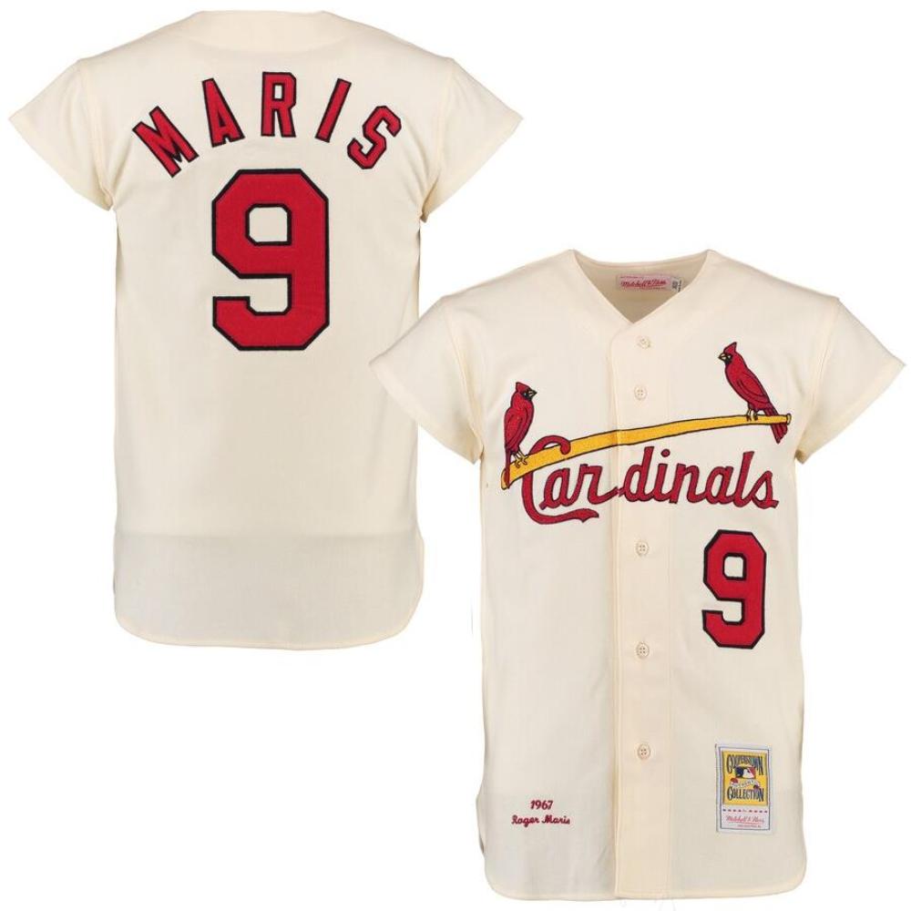 St. Louis Cardinals Roger Maris Cream 1967 Throwback Jersey