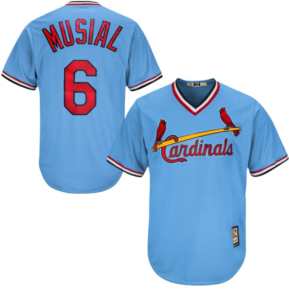 St. Louis Cardinals Stan Musial Blue Throwback Pullover Jersey