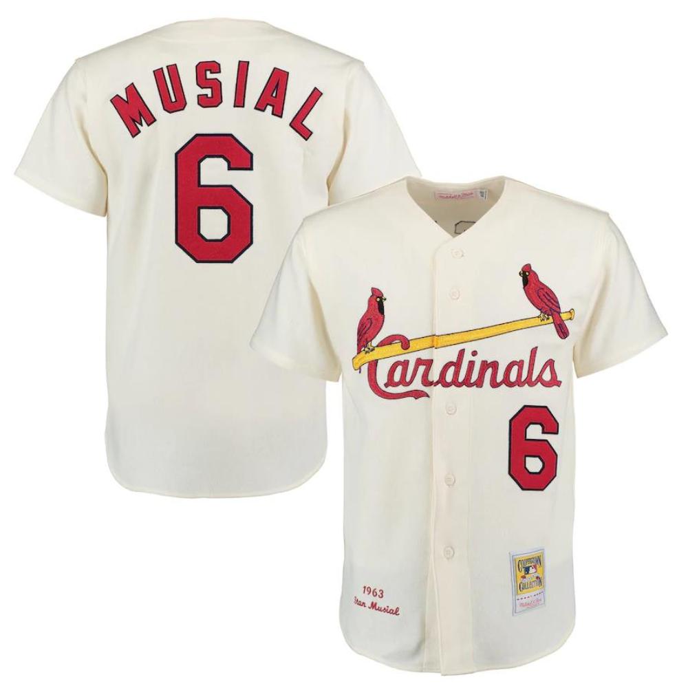 St. Louis Cardinals Stan Musial Cream 1963 Throwback Jersey