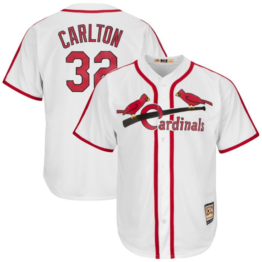 St. Louis Cardinals Steve Carlton White Throwback Jersey