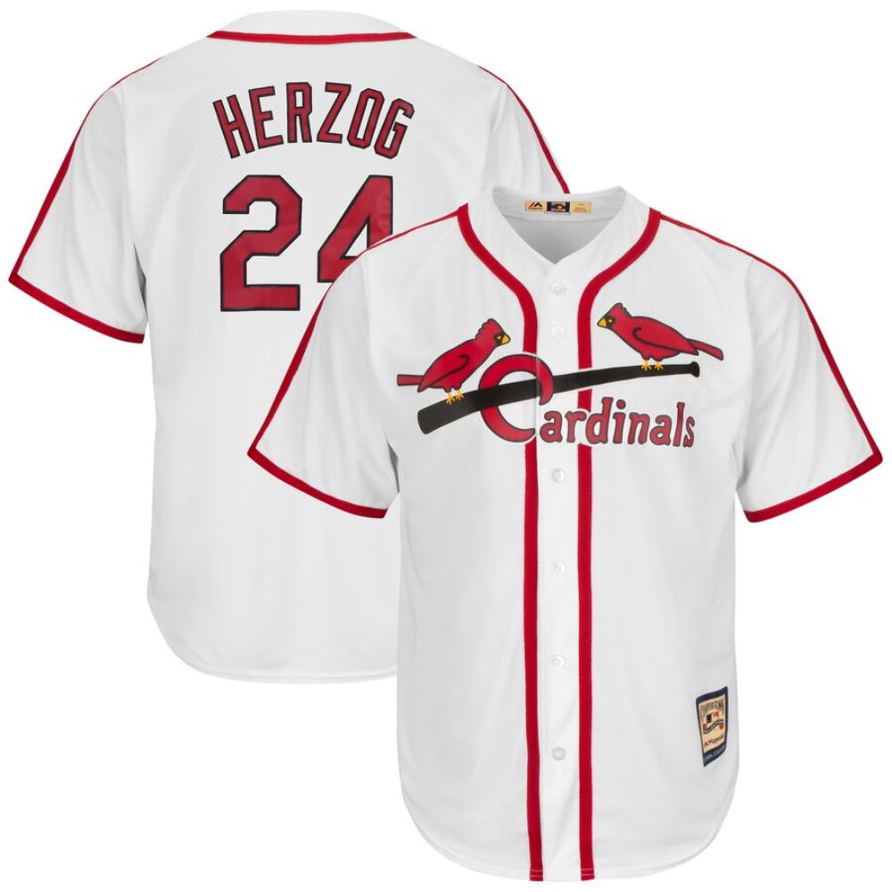 St. Louis Cardinals Whitey Herzog White Throwback Jersey