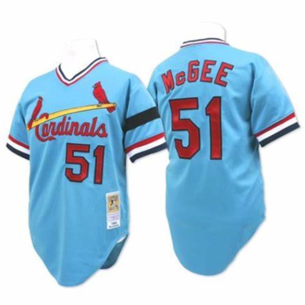 St. Louis Cardinals Willie McGee Blue 1982 Throwback Pullover Jersey