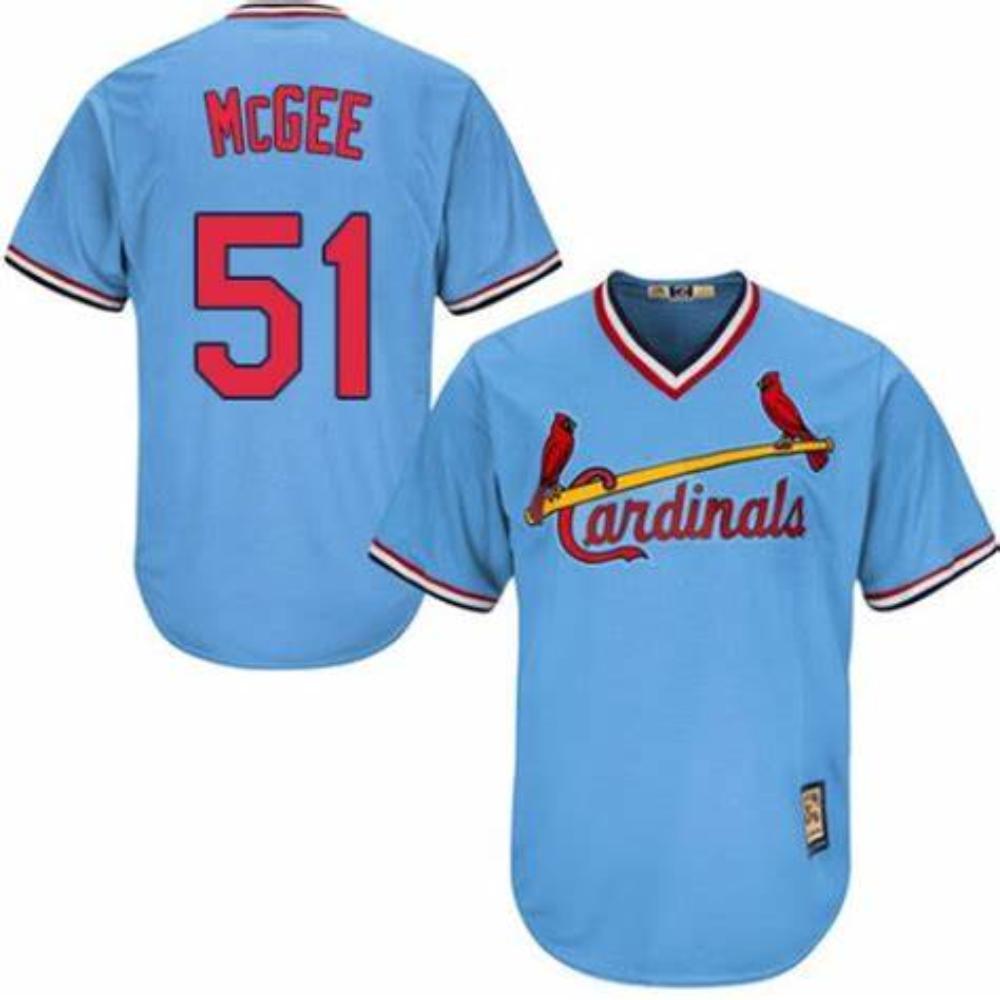 St. Louis Cardinals Willie McGee Blue Throwback Pullover Jersey