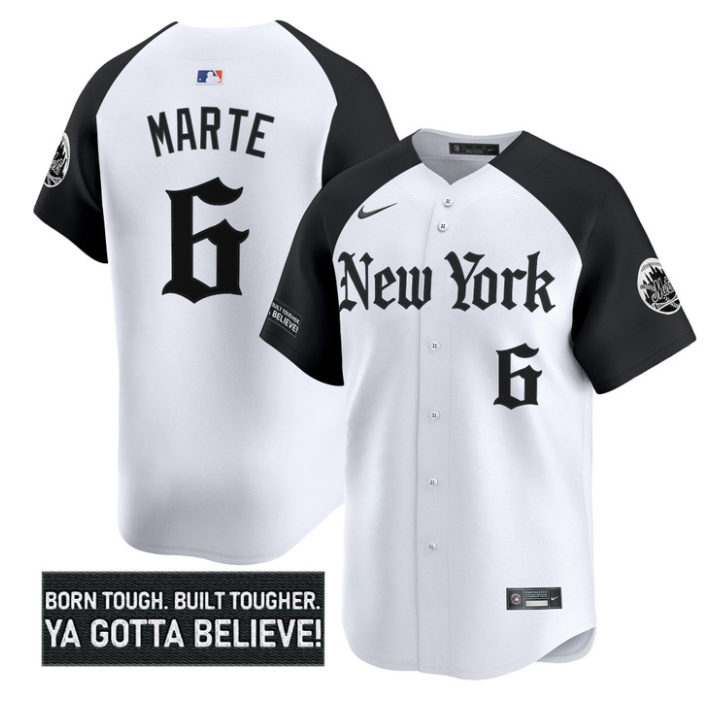 Starling Marte Jersey #6 New York Mets Gothic Borough Edition Stitched