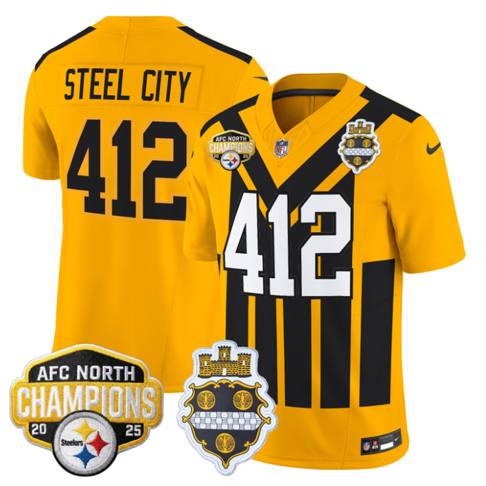 Steel City Jersey #412 AFC North Division Champions 2025 Stitched 1933 Throwback