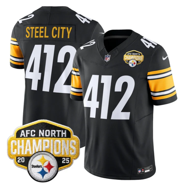 Steel City Jersey #412 AFC North Division Champions 2025 Stitched Black