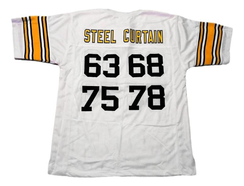 Steel Curtain CUSTOM STITCHED Unsigned Football Jersey White