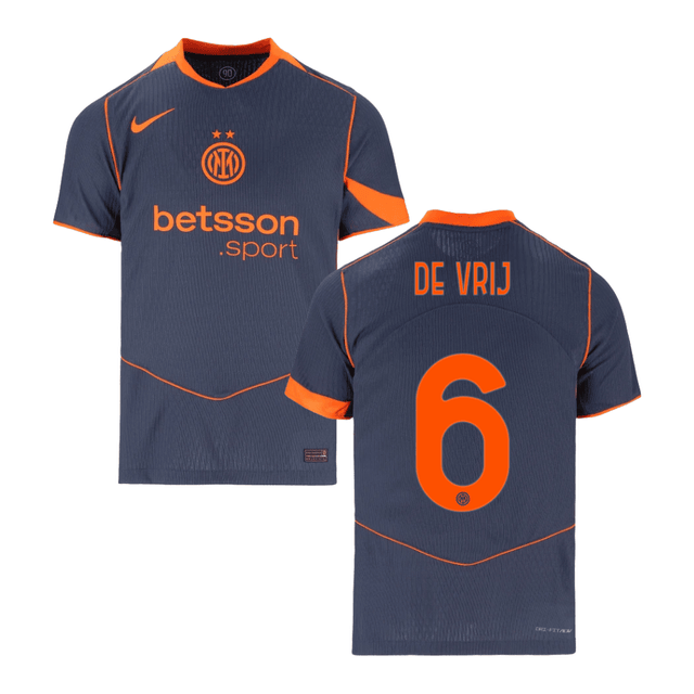Stefan de Vrij 6 Inter Milan 2025-26 Third Match Jersey – Gray
