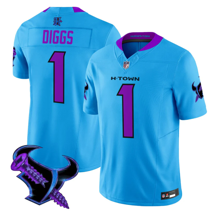 Stefon Diggs Jersey #1 DJ Screw 2025 Vapor Limited All Stitched