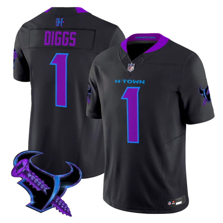Stefon Diggs Jersey #1 DJ Screw 2025 Vapor Limited All Stitched