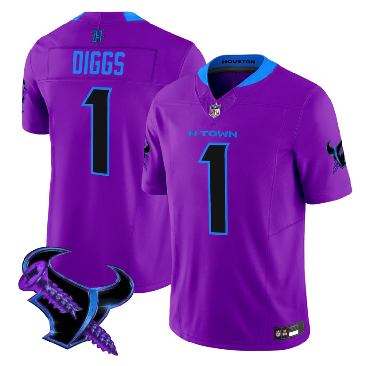 Stefon Diggs Jersey #1 DJ Screw 2025 Vapor Limited All Stitched