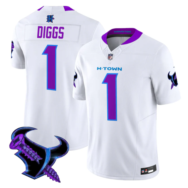 Stefon Diggs Jersey #1 DJ Screw 2025 Vapor Limited All Stitched