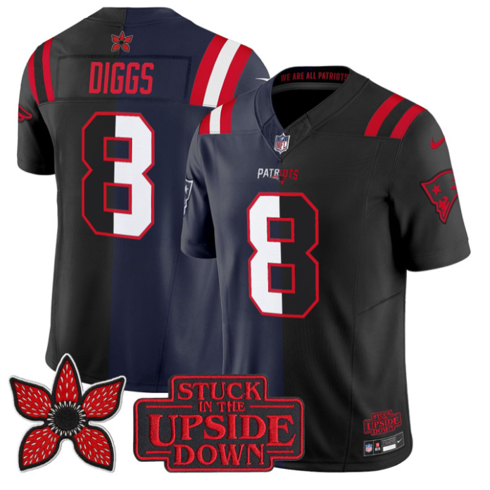 Stefon Diggs Jersey #8 Patriots Upside Down Edition Vapor Stitched