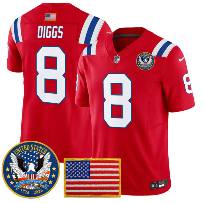 Stefon Diggs Jersey #8 United States 250th Anniversary Patch Stitched