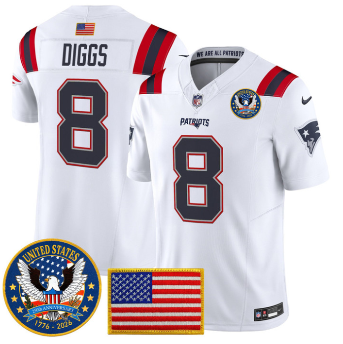 Stefon Diggs Jersey #8 United States 250th Anniversary Patch Stitched