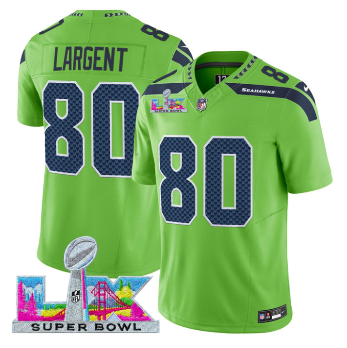 Steve Largent Jersey #80 Super Bowl LX Vapor Limited All Stitched