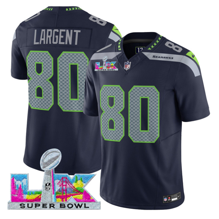 Steve Largent Jersey #80 Super Bowl LX Vapor Limited All Stitched