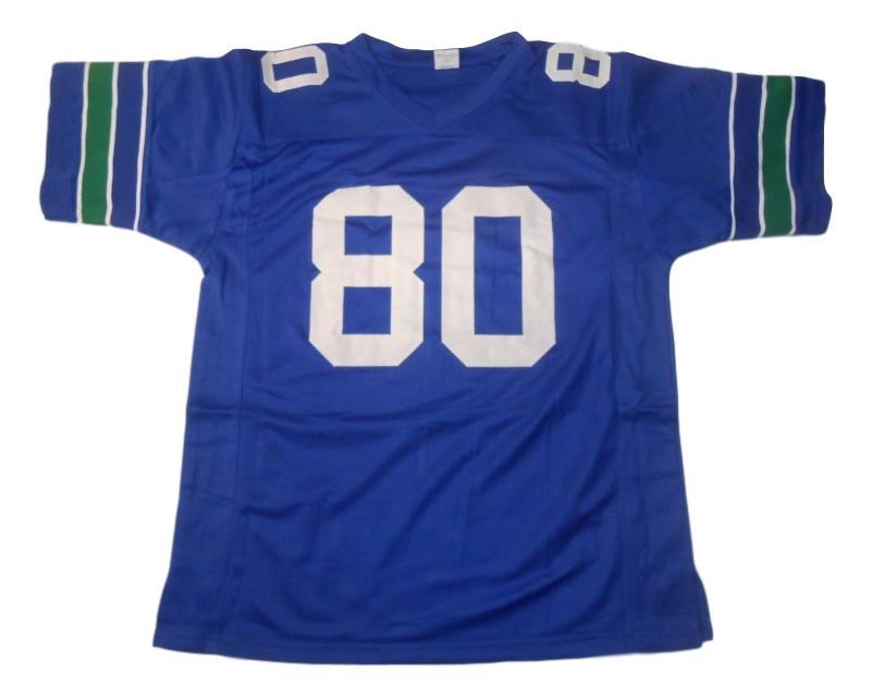 Steve Largent CUSTOM STITCHED Unsigned Football Jersey Blue