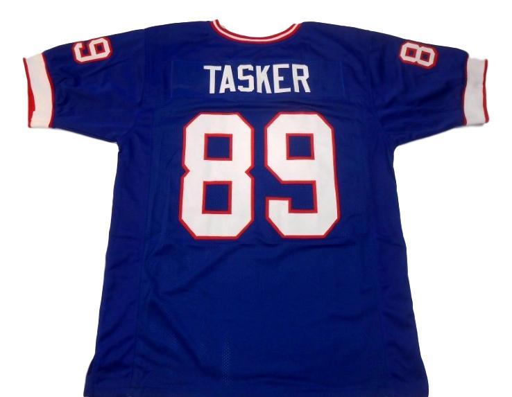 Steve Tasker CUSTOM STITCHED Unsigned Football Jersey Blue