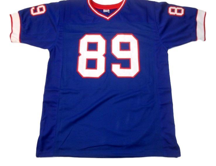 Steve Tasker CUSTOM STITCHED Unsigned Football Jersey Blue