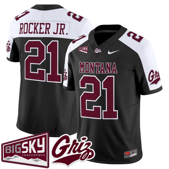 Stevie Rocker Jr Jersey #21 Montana Grizzlies 2025 Vapor Stitched Black Alter
