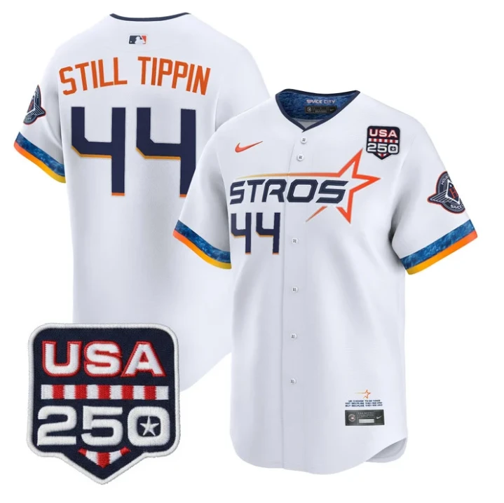 Still Tippin Jersey #44 Houston Astros 250 USA Patch Limited Stitched