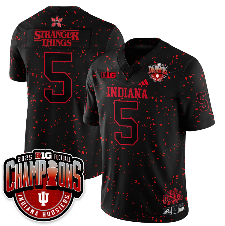 Stranger Things Jersey #5 Indiana Hoosiers Stranger Things Big 10 Champions