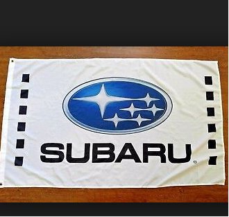 Subaru White Car Flag 3X5 Ft Polyester Banner USA 90x150cm