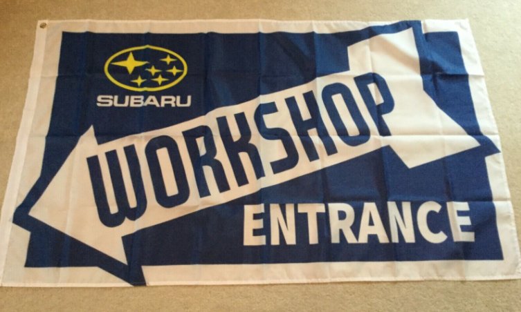 Subaru Workshop Entrance Flag 3X5 Ft Polyester Banner USA 90x150cm