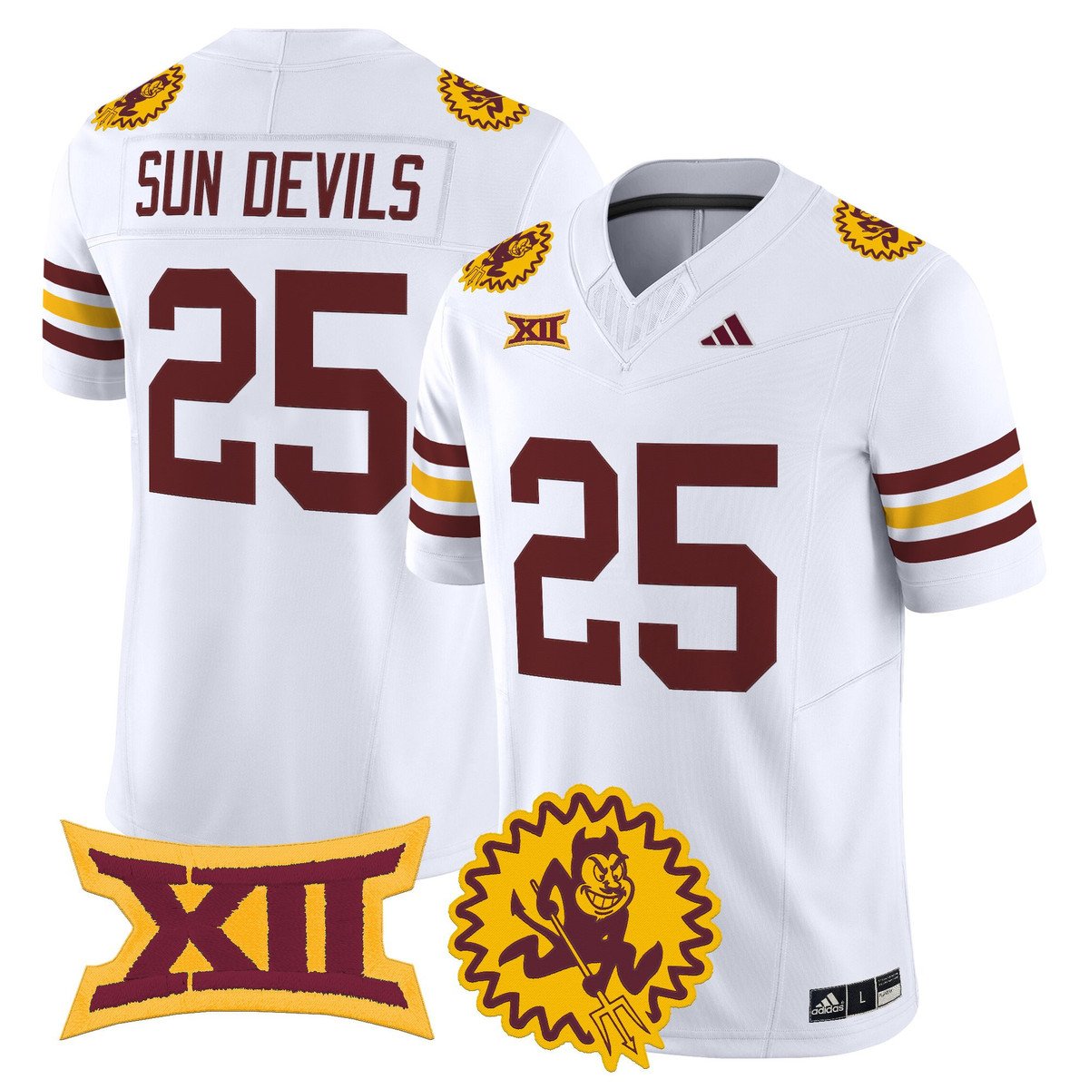 Sun Devils Jersey #25 Arizona State 1975 Throwback Limited Stitched White