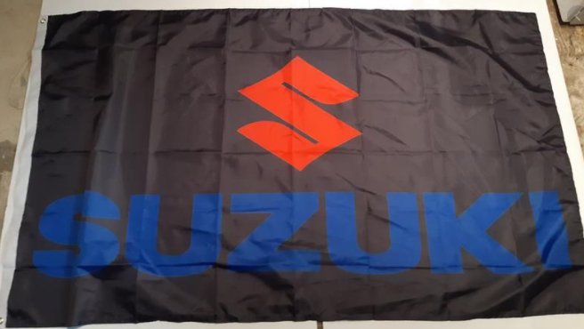 Suzuki Racing Flag Black 3X5 Ft Polyester Banner USA 90x150cm