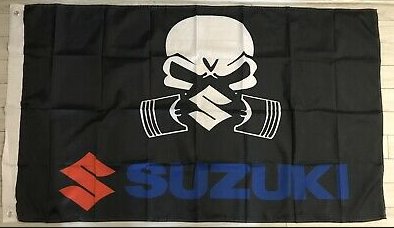 Suzuki Racing Team Flag Black 3X5 Ft Polyester Banner USA 90x150cm