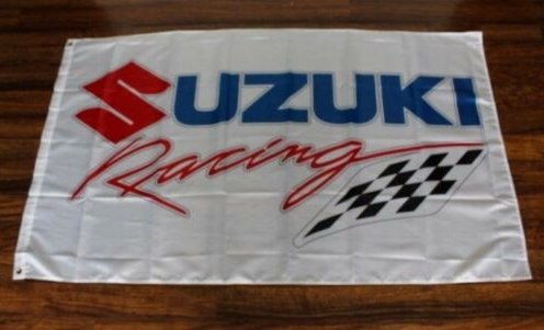Suzuki Racing Team Flag White Red 3X5 Ft Polyester Banner USA 90x150cm