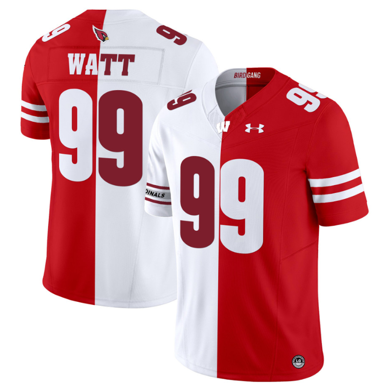 T.J. Watt Jersey Cardinals #99 Wisconsin Badgers Split Vapor Limited Football