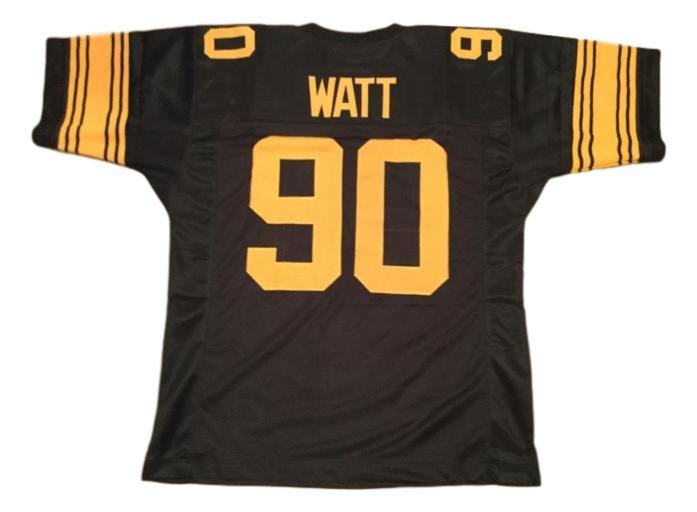 T.J. Watt CUSTOM STITCHED Unsigned Football Black Jersey