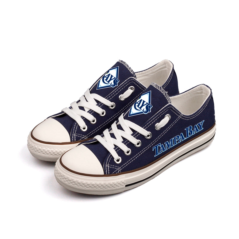 Tampa Bay Rays Limited Print MLB Baseball Fans Low Top Canvas Shoes Sport Sneakers T-DJ122L